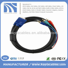 SVGA VGA to Red Green Blue RGB RCA AV Computer Cord Cable